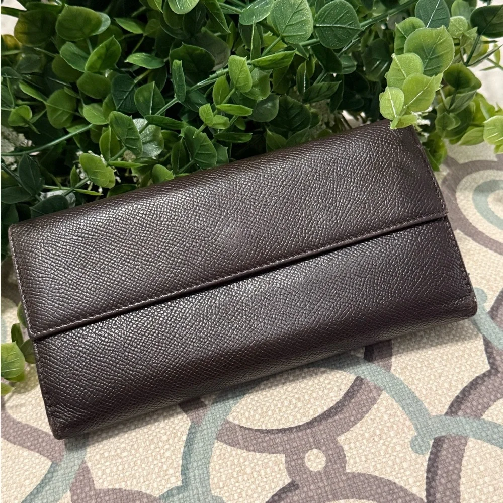 BVLGARI Brown Leather Bifold Long Wallet Purse - Picture 5 of 16